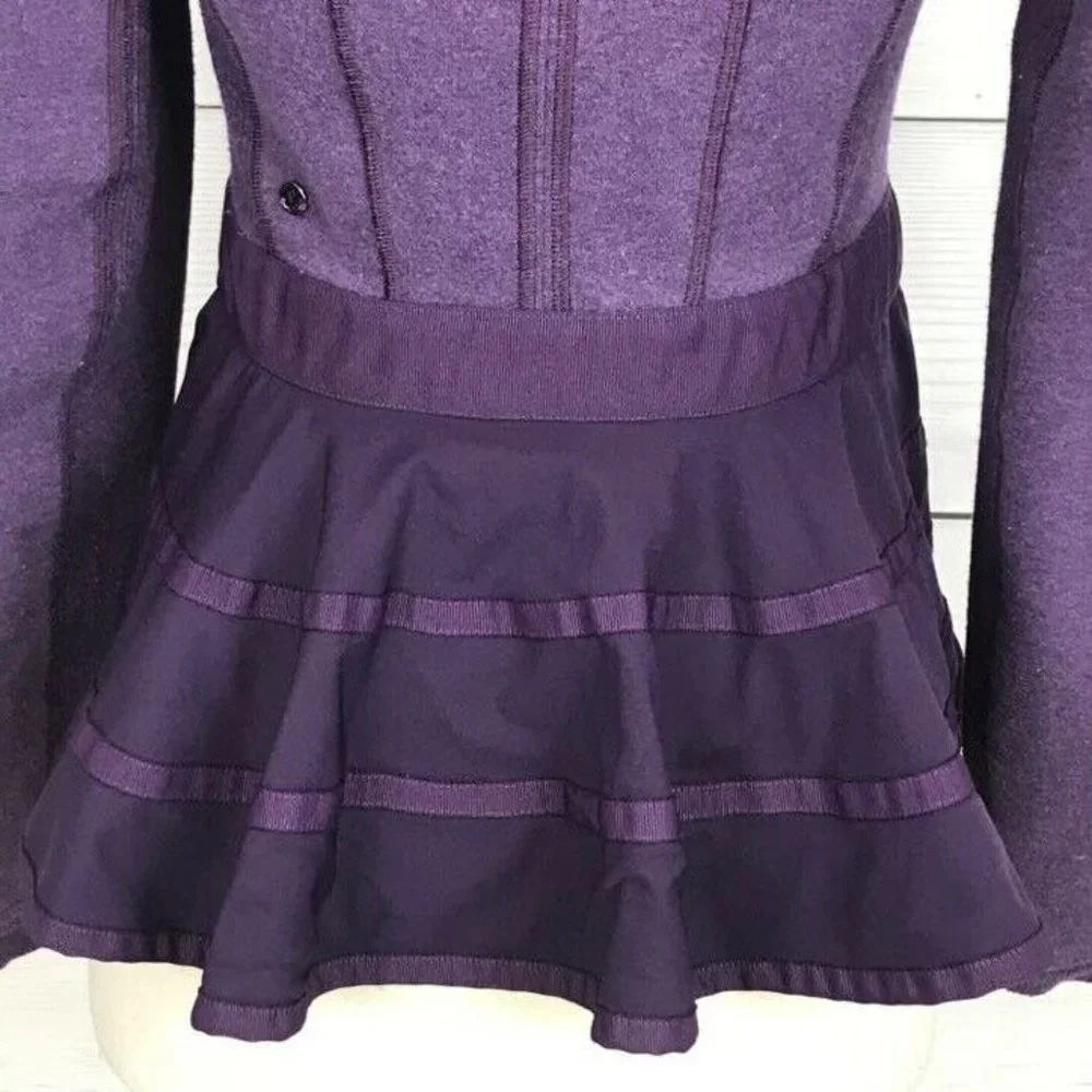 Lululemon Ruffled Up Pullover Sweatshirt HeatherDeep Zinfandel Winter Orchid 4 - Picture 6 of 7